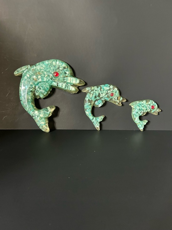 Other - Vintage Lucite Dolphin Wall Art - Set of 3